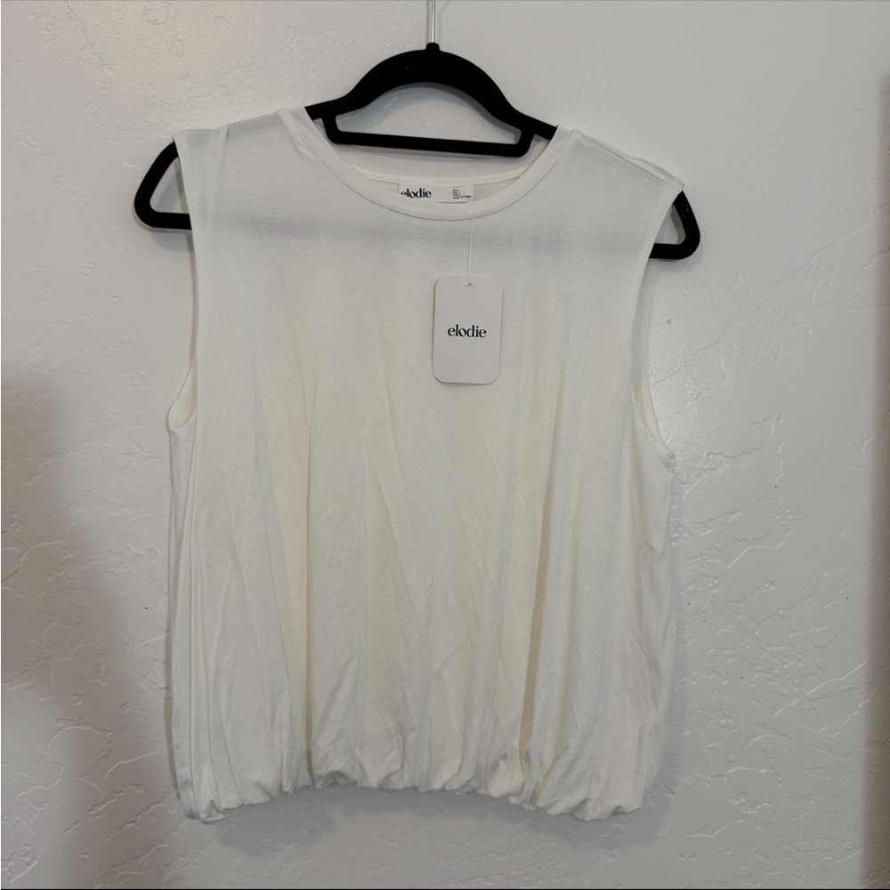 Elodie White Sleeveless Top – Size Large (NWT)